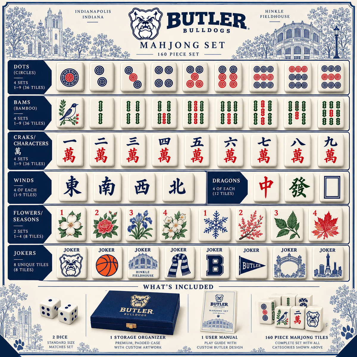 Premium BBD Mahjong Tiles Set TNSM