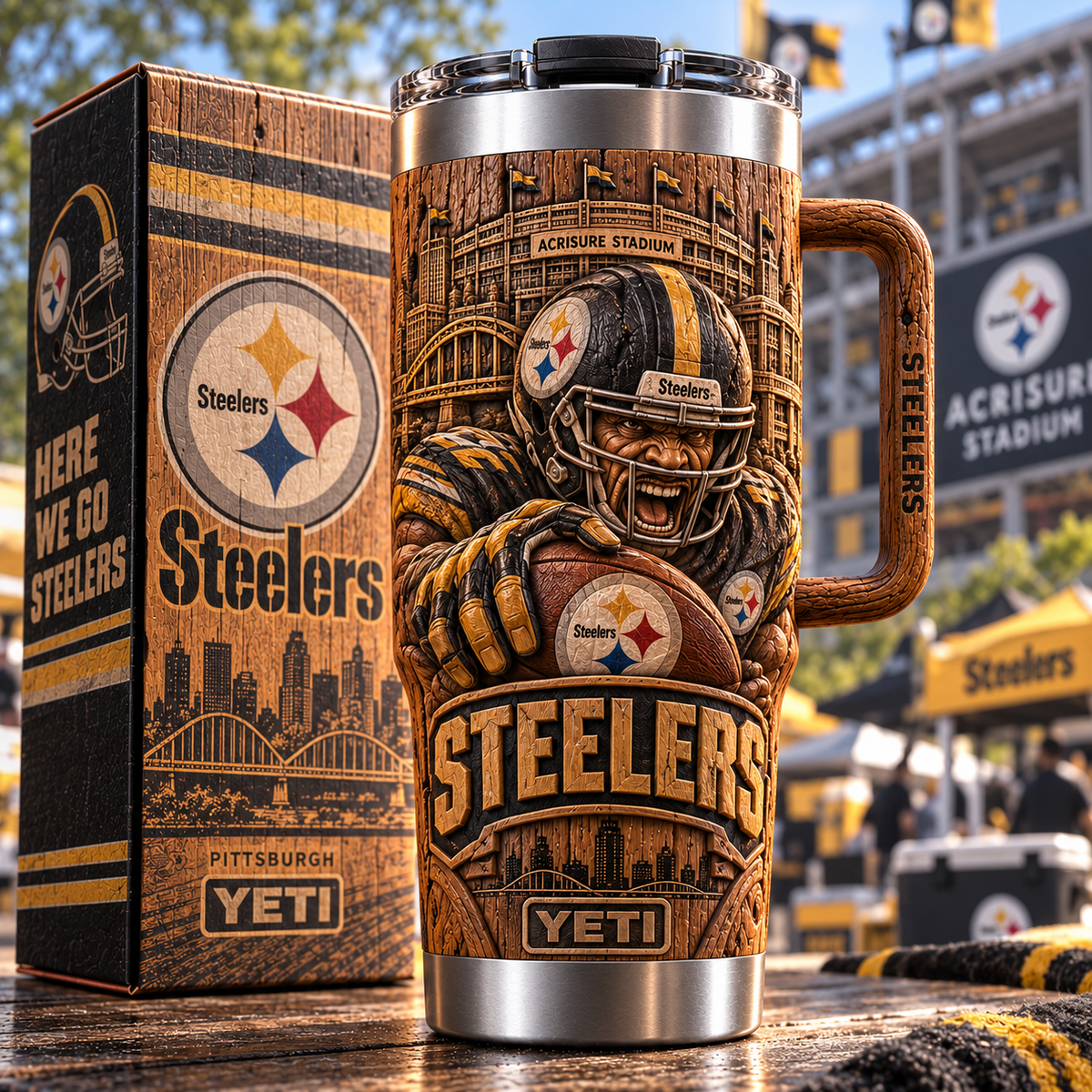 PBS 40oz Woodgrain Relief Tumbler NTTB