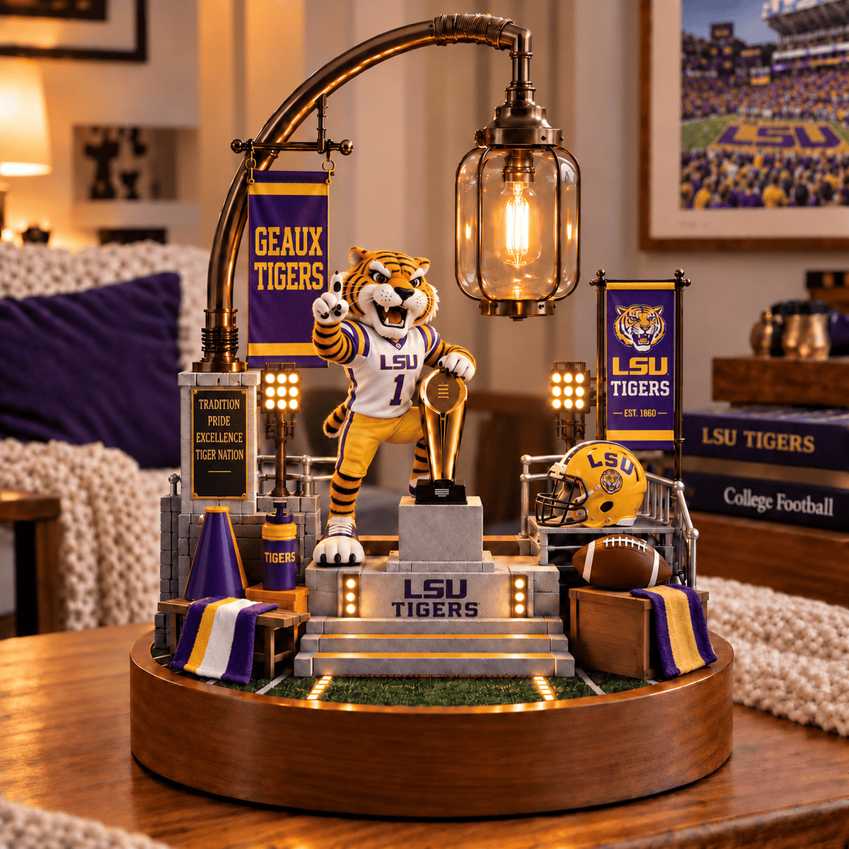 LSU Themed Bedside Lamp DNBN